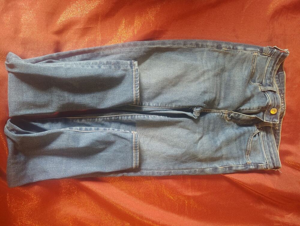 American Eagle Jeans Womens Stretch Slim Straight Blue Denim Mid Rise 5 Pocket